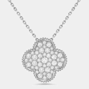 Pre Owned Van Cleef & Arpels Magic Alhambra Diamonds 18k White Gold Necklace