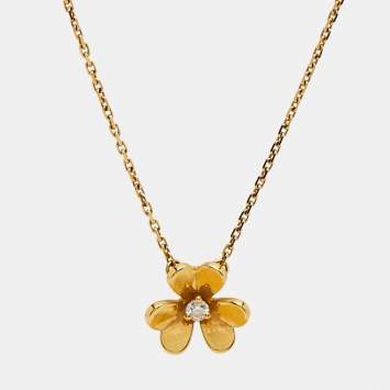 مملوكة مسبقًا Van Cleef & Arpels Frivole Diamond 18k Yellow Gold Necklace