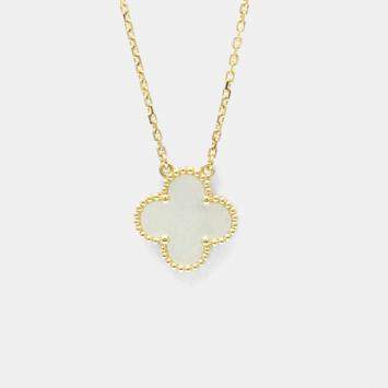 Pre Owned Van Cleef & Arpels Vintage Alhambra 18K Yellow Gold, Mother of Pearl Pendant Necklace