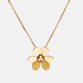 مملوكة مسبقًا Van Cleef & Arpels Frivole Diamonds 18k Yellow Gold Large Model Necklace