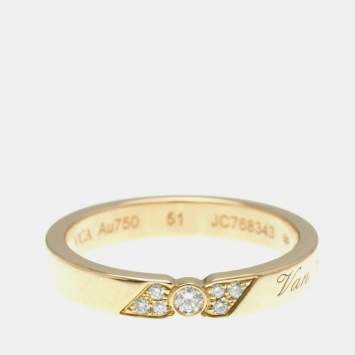 مملوكة مسبقًا خاتم زفاف فان كليف آند أربلز "توجور سيغنيتشر إيتوالز" ذهب وردي عيار 18 وألماس مقاس 51