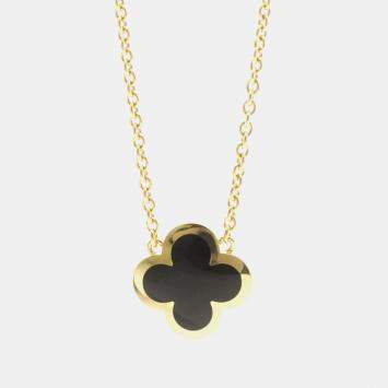 مملوكة مسبقًا Van Cleef & Arpels Pure Alhambra 18K Yellow Gold Onyx Necklace