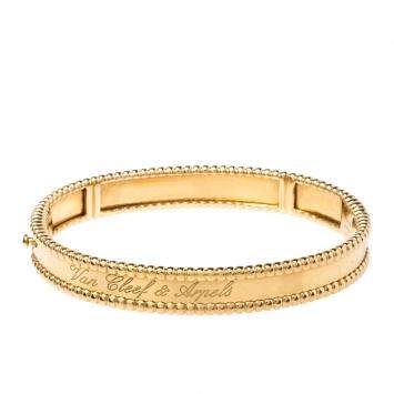 Pre Owned Van Cleef & Arpels Perlee Signature 18K Yellow Gold Bracelet S