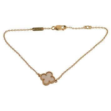 Pre Owned Van Cleef & Arpels Sweet Alhambra Mother of Pearl 18K Yellow Gold Bracelet