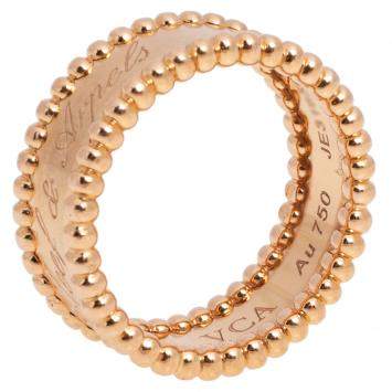 Pre Owned Van Cleef & Arpels Perlee 18K Rose Gold Ring Size 52