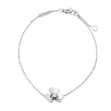 Pre Owned Van Cleef & Arpels Frivole Diamond 18K White Gold Mini Model Bracelet