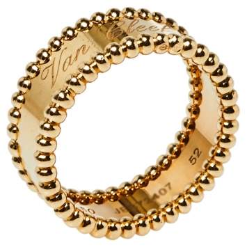 مملوكة مسبقًا Van Cleef & Arpels Perlee Signature 18K Yellow Gold Ring Size 52