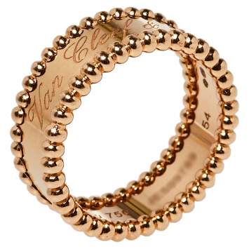 مملوكة مسبقًا Van Cleef & Arpels Perlée Signature 18K Rose Gold Ring Size 54