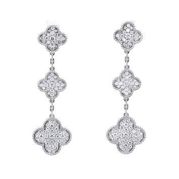 Pre Owned Van Cleef & Arpels Magic Alhambra Diamond 18K White Gold Earrings