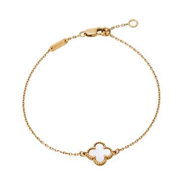 مملوكة مسبقًا Van Cleef & Arpels Sweet Alhambra Mother of Pearl 18K Yellow Gold Bracelet