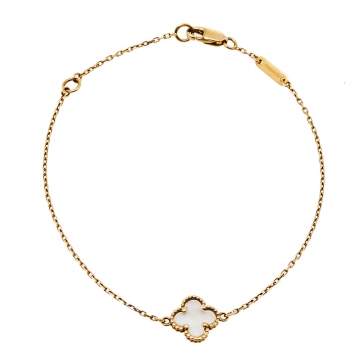 مملوكة مسبقًا Van Cleef & Arpels Sweet Alhambra Mother of Pearl 18K Yellow Gold Bracelet