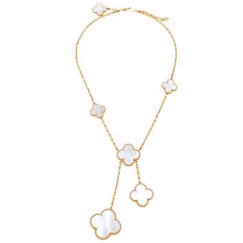 مملوكة مسبقًا Van Cleef & Arpels Magic Alhambra Mother of Pearl 18K Yellow Gold 6 Motifs Necklace
