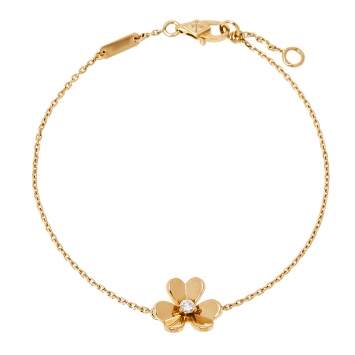 Pre Owned Van Cleef & Arpels Frivole Diamond 18K Yellow Gold Bracelet 