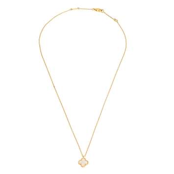 Pre Owned Van Cleef & Arpels Sweet Alhambra Mother of Pearl 18K Yellow Gold Necklace