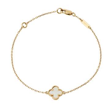 Pre Owned Van Cleef & Arpels Sweet Alhambra Mother of Pearl 18K Yellow Gold Bracelet