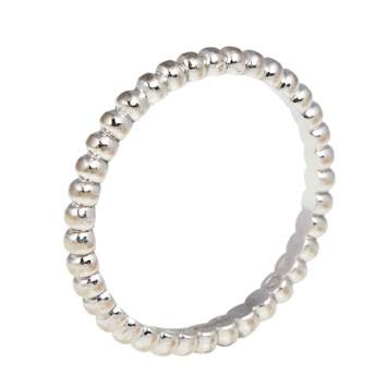 Pre Owned Van Cleef & Arpels Perlee Pearls of 18K White Gold Narrow Band Ring 52 SM 