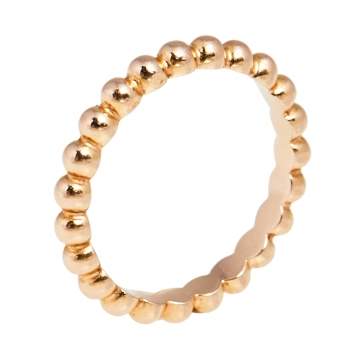 Pre Owned Van Cleef & Arpels Perlee Pearls of 18K Rose Gold Medium Band Ring Size 51