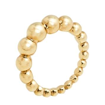 Pre Owned Van Cleef & Arpels Perlée Couleurs Variation 18K Yellow Gold Ring Size 51