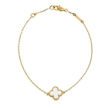 Pre Owned Van Cleef & Arpels Sweet Alhambra Mother of Pearl 18K Yellow Gold Bracelet