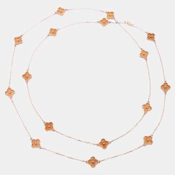 Pre Owned Van Cleef & Arpels Sweet Alhambra 18K Rose Gold Necklace