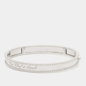 Pre Owned Van Cleef & Arpels Perlée Signature 18k White Gold Bracelet M