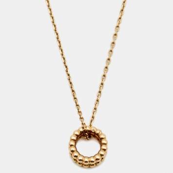 Pre Owned Van Cleef & Arpels Perlée Diamond 18k Rose Gold Pendant Necklace