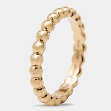 Pre Owned Van Cleef & Arpels Perlée Pearls 18k Rose Gold Medium Model Ring Size 50