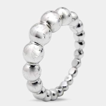 Pre Owned Van Cleef & Arpels Perlée Couleurs Variation 18K White Gold Ring Size 50