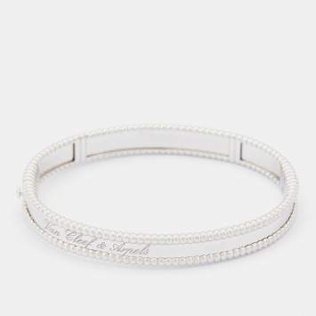 Pre Owned Van Cleef & Arpels Perlée  Signature 18k White Gold Bracelet M