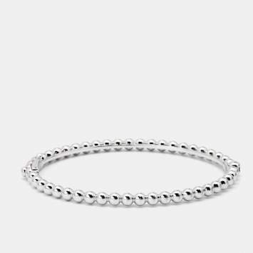 Pre Owned Van Cleef & Arpels Perlée Perles d'or 18k White Gold Meduim Model Bracelet S