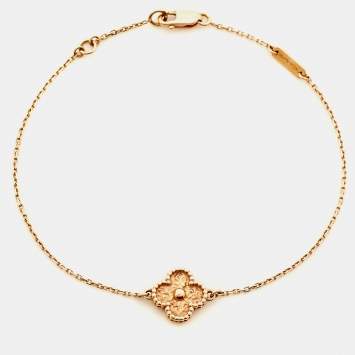 Pre Owned Van Cleef and Arpels Sweet Alhambra 18k Rose Gold Bracelet