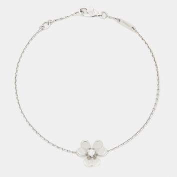Pre Owned Van Cleef & Arpels Frivole Diamond 18k White Gold Bracelet