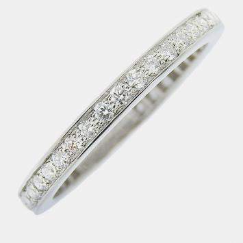 Pre Owned Van Cleef & Arpels Platinum and Diamond Full Eternity Band Ring EU 48