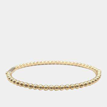 Pre Owned Van Cleef & Arpels 18K Yellow Gold Perlée Bangle Bracelet