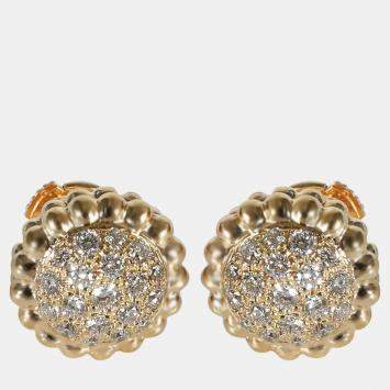 Pre Owned Van Cleef & Arpels 18k Yellow Gold Perlee Earrings