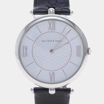 Pre Owned Van Cleef & Arpels Pierre Manual Winding White Gold Men's Wristwatch 42 mm