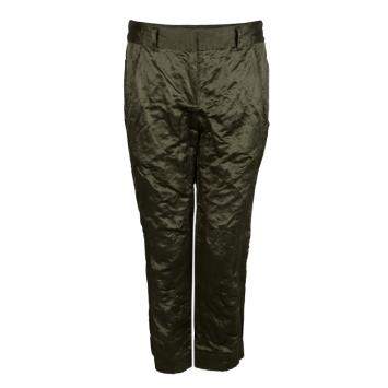 Pre Owned Vera Wang Olive Green Slipper Satin Tapered Trousers M