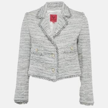 Pre Owned Veronica Virta Multicolor Lurex Tweed Cropped Blazer XS  