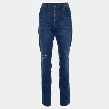 Pre Owned Versace Collection Blue Denim Slim Fit Jeans XL/Waist 32.5"