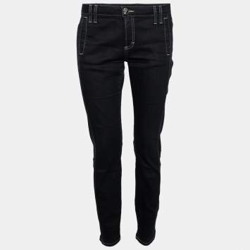 Pre Owned Versace Collection Black Denim Straight Fit Jeans M