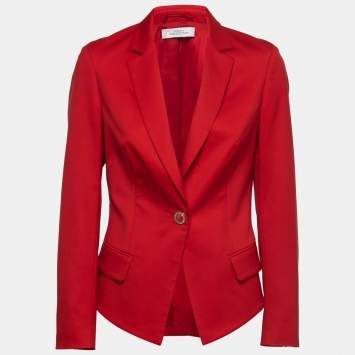 Pre Owned Versace Collection Vintage Red Wool Single-Breasted Blazer M