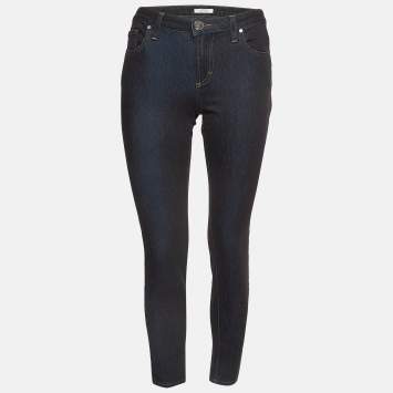 Pre Owned Versace Collection Navy Blue Denim Pocket Embellished Jeans M Waist 28"