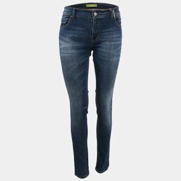 Pre Owned Versace Jeans Blue Denim Embellished Pocket Jeans M Waist 30"