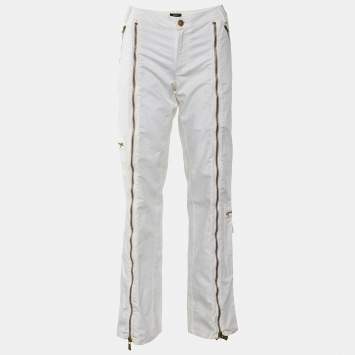 Pre Owned Versace Jeans Couture White Denim  Pocket Detail Jeans M/Waist 30"