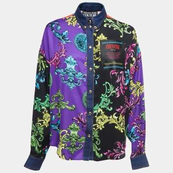 Pre Owned Versace Jeans Couture Multicolor Baroque Printed Viscose Shirt M
