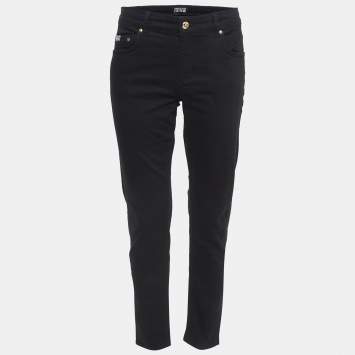 Pre Owned Versace Jeans Couture Black Denim Slim Fit Jeans M Waist 30"