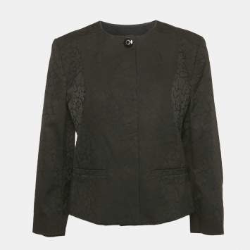 Versace Jeans Black Jacquard Button Front Jacket M