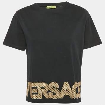 مملوكة مسبقًا Versace Jeans Black Cotton T-Shirt L