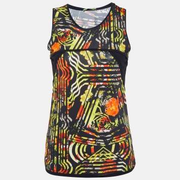Versace Jeans Black Printed Jersey Tank Top M