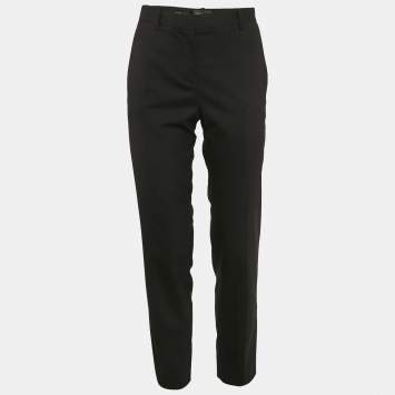 Versace Black Wool Blend Tailored Trousers S